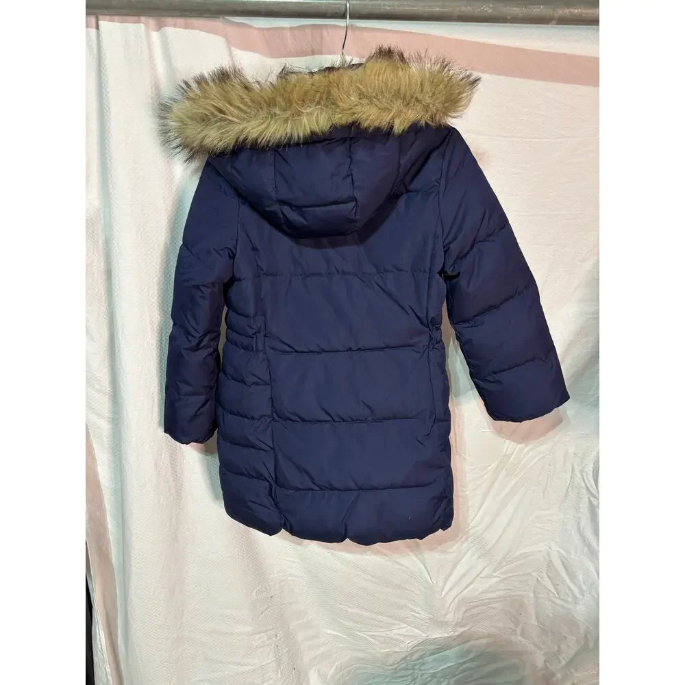 Gap M heavy weight puffer coat 3/4 length hooded pocket euc